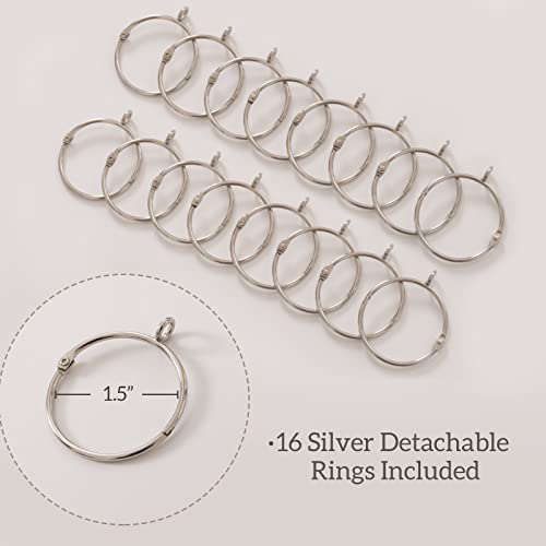 Melodieux 100% Blackout Curtain Liners For 84 Inches Long Sheers And Curtains, 2 Panels Set, Off White/Black, 50 By 80 Inch, Rings Included #TOP5