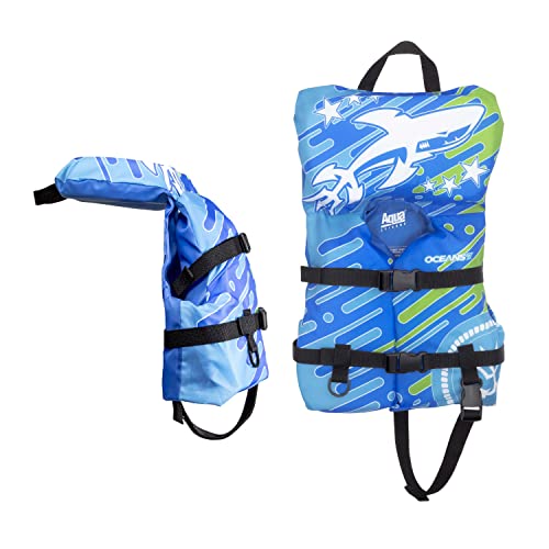 Image of Aqua Oceans 7 Life Jacket for Kids - US Coast Guard Approved Life Vest for Infant, Child & Youth Boys and Girls, Open-Side PFD for Boating, Swimming & Water Sports