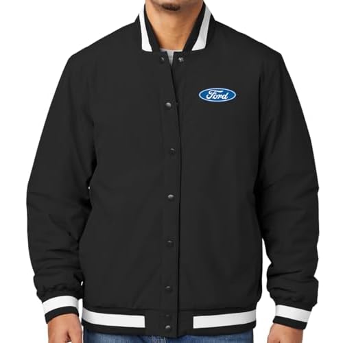 Men’s Retro-Style Ford Oval Logo Water Resistant Varsity Jacket