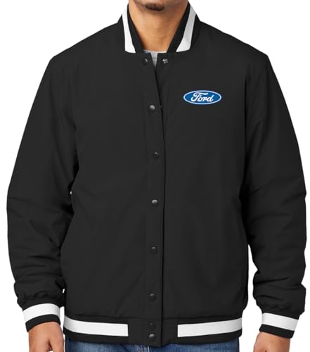 Men's Retro-Style Ford Oval Logo Water Resistant Varsity Jacket