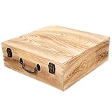 SUPVOX Caja Organizadora de Joyas Vintage de Madera 30x30x10 Cm Tapa, Joyero Portátil de Estilo Retro para Almacenamiento y Protección de Anillos, Collares y Pulseras, Uso Hogar