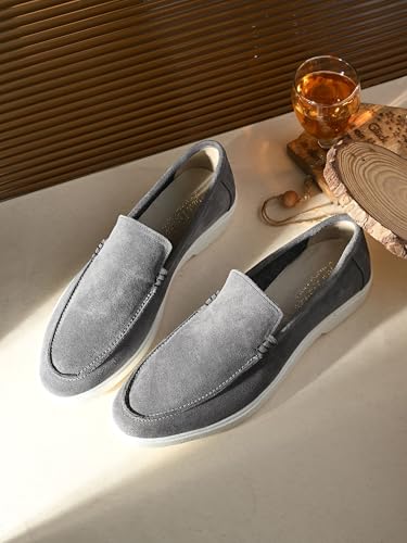 Image of Men Classic Suede Leather Loafers - Cushioned Comfort, Durable Sole & Everyday Luxury