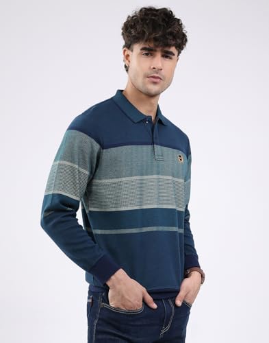 Image of Monte Carlo Men Regular Fit Solid Printed Collar Neck Button Closure Full Sleeve Winter Men T-Shirt (Pack of 1)