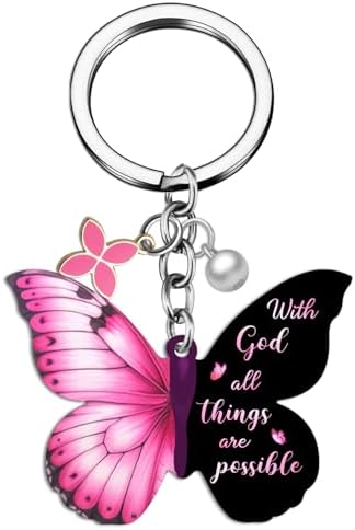 Butterfly Keychain for Women Butterfly Purse Charm Christian Keyc...