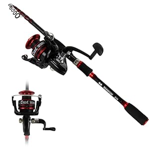 REAWOW TéLescopique Canne à PêChe Et Moulinet Combo Canne à PêChe Rotative Portable en Fibre De Carbone TéLescopique…
