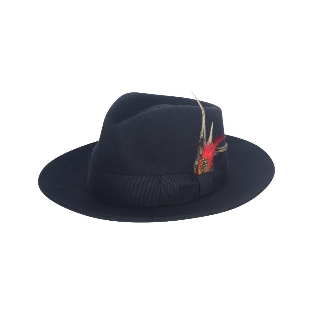 Walker And Hawkes Unisex Navy - Wool Felt Preston Outback Hat - Xxl (61Cm)