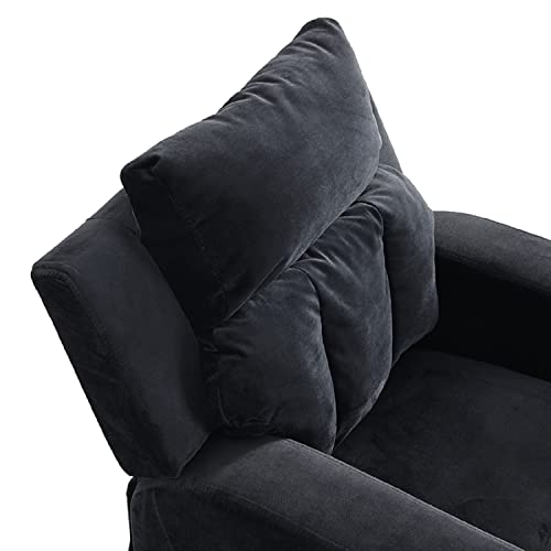 Jarkuz Kids Recliner Chair, Modern Kids Upholstered Couch With Two Cup Holder, Footrest, Backrest, Toddlers Velvet Recliner With Headrest And Footrest For Bedroom And Living Room #TOP2