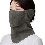 [YAKeNU UV CUT MASK] 秋冬用フェイスカバー ぽかぽかフリースヤケーヌ 暖かい紫外線対策マスク (スナップ, 949 チャコール)