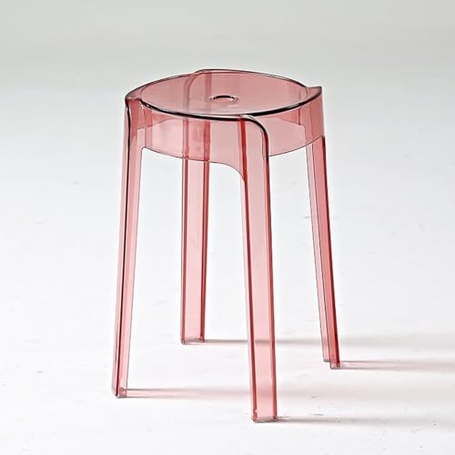 Taburete acrílico resistente e impermeable apilable para baño, cocina y dormitorio, solución de asiento elegante y duradera para decoración del hogar
