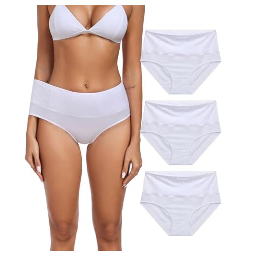 ANLIQI Womens Briefs Cotton Underwear High Waisted Tummy Control Hipster Panties Pack Full Coverage Soft Breathable Undies for Ladies Underpants(3W,M)