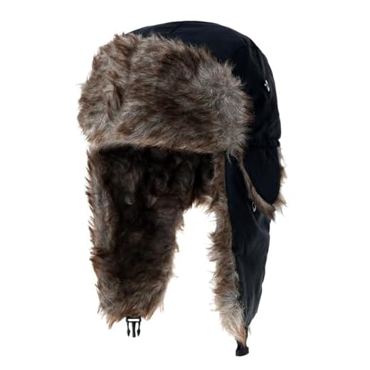 MOAZIFI Ushanka Bonnet russe pour homme avec cache-oreilles - Bonnet d'hiver coupe-vent en fausse fourrure pour activités de plein air, 1