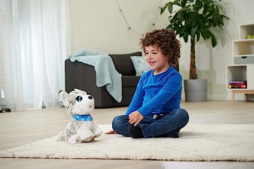 Simba 105890050 - Chichi Love Happy Husky (30 cm) - interaktiver Spielzeug-Hund für Kinder ab 3 Jahre, süßes Kuscheltier mit Deutscher Sprachsteuerung (12 Funktionen) & Sound inkl. Batterien