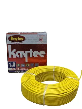 KAYTEE 1.0 Sq.mm FR PVC Insulated Copper Single Core House Electrical Wire (90 mtr) (Yellow)