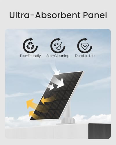 youkey 3W Solar Panel for youkey S320 Outdoor Battery Cameras, Type-C Cable, IP65 Waterproof, 360° Adjustable Bracket, 9.8ft Cable, Monocrystalline Silicon Solar Panel — view 3