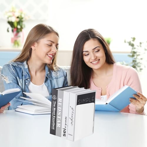 6er-Pack weiße Acryl-Buchstützen – rutschfest, stabil und leicht zu reinigen – ideal für Kinder, Schule und Büro (6, Weiß)