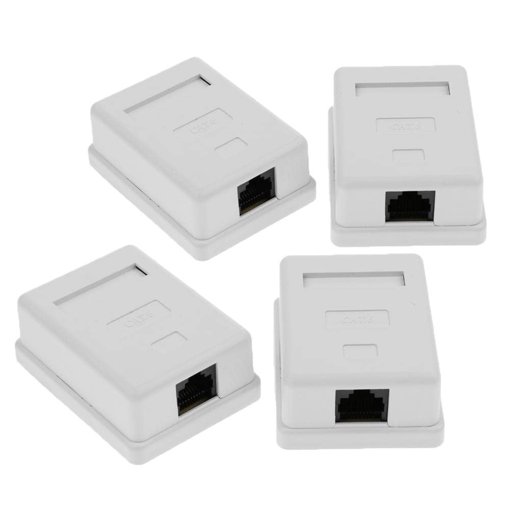 CALANDIS™ 4x Cat6 Single Port Surface Mount Outlet Box RJ45 Face Plate & Backbox combo | Plugs Jacks & Wall Plates | Networking Cables & Adapters | Computer Cables & Connectors-image-19