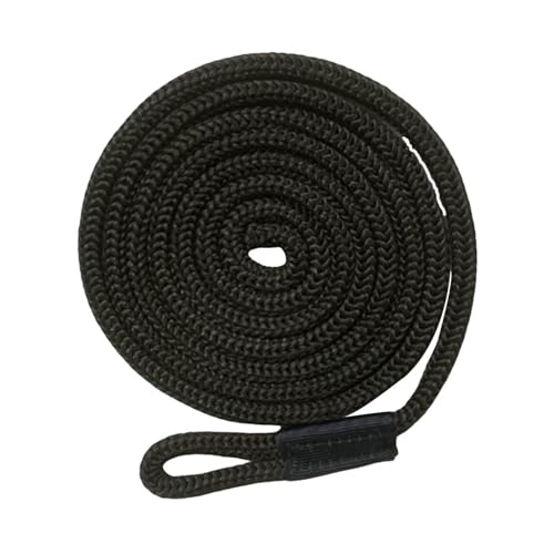 kowaku Boat Fender Line, Dock Line, High Performance, Tying Cord Braided Protector Professional Docking Boat Rope, Black