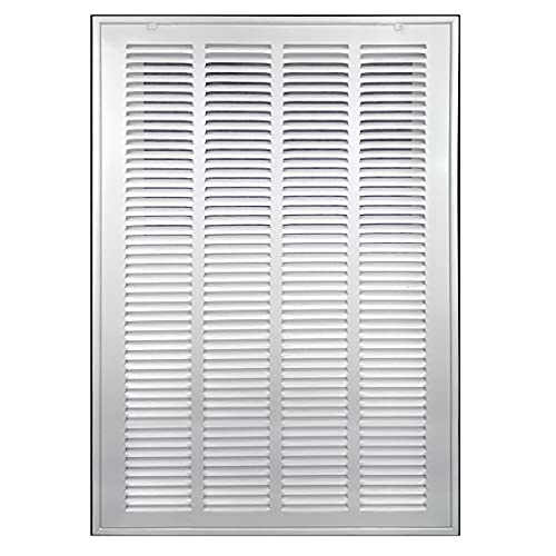 Image of Fits 20x25 Duct Opening | Steel Return Air Filter Grille by Handua [Removable Door] for 1-inch Filters | Vent Cover Grill | White | HVAC Cold Air Intake Grille | Out Dim: 22 5 /8 inchW X 27 5 /8 inchH