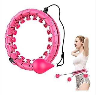 Aro Hoola con peso para adultos y niños principiantes ejercitando 2 en 1 abdominales fitness pérdida de peso Masaje 360° Auto-Spinning 24 nudos desmontables tamaño ajustable sin caída
