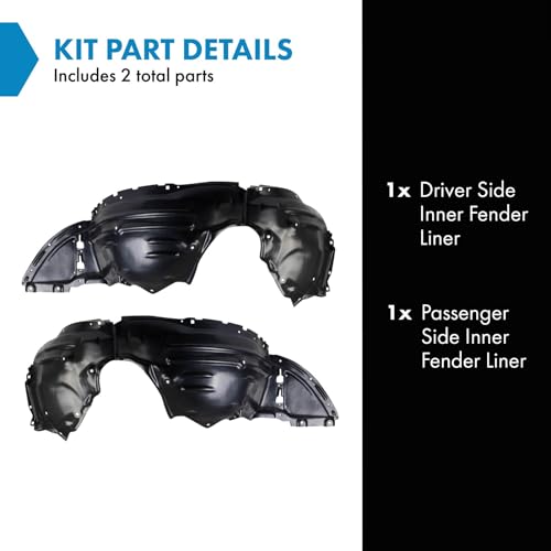 Image of TRQ Inner Fender Liner Set Compatible with 2017-2021 Mazda CX-5 MA1248149 MA1249149