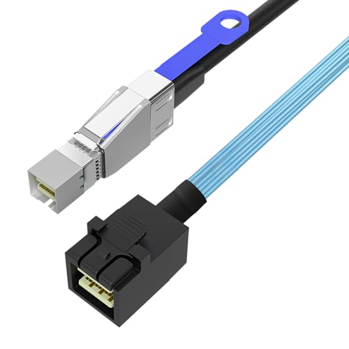 Buacoz SFF-8644 to SFF-8643 SAS Cable,1M/3.28FT Mini SAS HD to Mini SAS Adapter for HDD/SSD Storage, RAID Arrays, Servers, Data Centers - Durable Data Transfer Extension Cable
