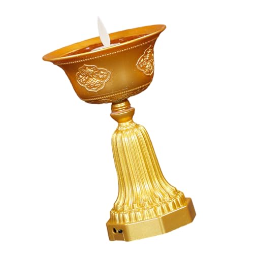 Kangnice Flame Effect LED Butter Lamp USB Power for Temple Worship and Living Space Enhancement