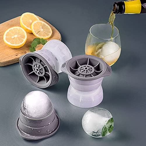 PIPITA 4Pcs Circular Ice Hockey Mold, 7.5 cm Silicone Ice Sphere Moulds for Whiskey Tumbler Glass Crystal Bourbon Glass - Image 4
