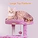 KIYUMI Cat Tree Cat Tower Condo with Sisal Scratching Post for Indoor Cats Cat Tree Cat Furniture with Hammock Perch and Kitten Ball Toys, Multi-Level Pet Activity Center Pink