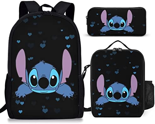 BENGUA 3 Pcs Backpack Multifunction Daypack with Insulated Lunch Bag Tote And Pencil Case Box Pouch for Work Travel Outdoor