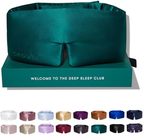 DROWSY Silk Sleep Mask. Face-Hugging, Padded Silk Cocoon for Luxury Sleep in Total Darkness. (Green Sapphire)
