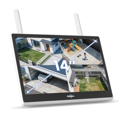 Image of Hiseeu 5MP Wireless Security Camera System with 14 inch LCD Monitor