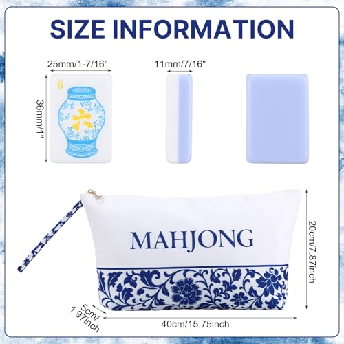 Juego de Mesa American Mahjong Azul con 160 Fichas y Bolsa miniatura 2