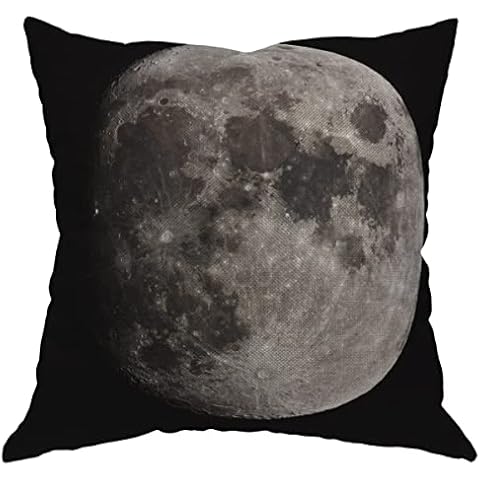 Numland Pillow Cover Full Moon Home Decor Soft and Durable Cotton Linen Pillow Case for Sofa Chair Bedroom Car Square 18X18 Inch The Details of The Lunar Surface Astronomical Body Satellite Cover
