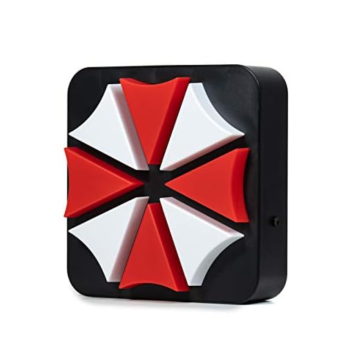 Numskull Lampada 3D Resident Evil Umbrella Corp da Parete – Luce Ambientale in Plastica per Camera, Studio, Casa, Ufficio – Merchandising Ufficiale Capcom