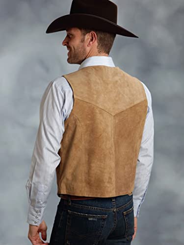 Garqia Clyon Men'S Cowboy Suede Leather Vest Western Vest Cowhide Suede Waistcoat For Men thumb #2