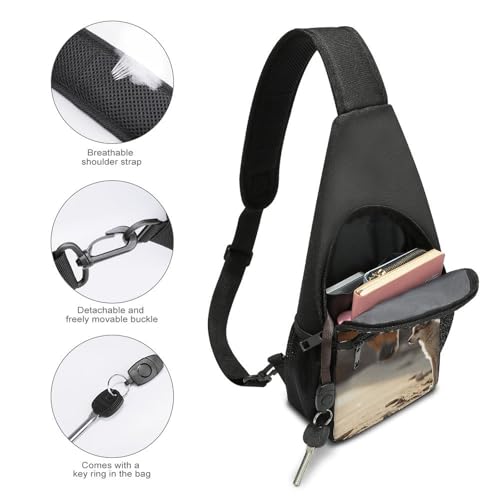 Cute Dog And Horse Sling Bag Lightweight Crossbody Backpack miniatura 4