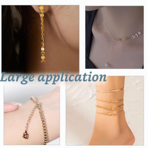 Hobbspring Lot de 200 anneaux ouverts - 2 mm - Plaqué or 18 carats - Pour la fabrication de bijoux, colliers, bracelets, boucles d'oreilles, colliers – vue 7
