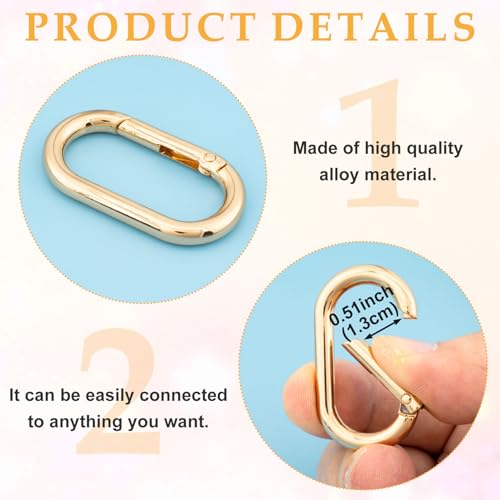Image of Oval Spring Ring Clips, Metal Keyring Purse Clip