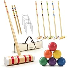 ropoda 35In Updated Six-Player Croquet Set with Wooden Mallets, Colored Balls, Sturdy Carrying Bag for Adults &Kids, Croquet Set Perfect for Lawn,Backyard,Park and More