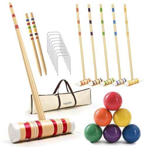 ropoda 35In Updated Six-Player Croquet Set with Wooden Mallets, Colored Balls, Sturdy Carrying Bag for Adults &Kids, Croquet Set Perfect for Lawn,Backyard,Park and More by ropoda - Used condition - US$63.51
