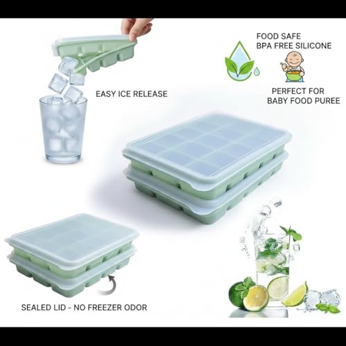 Set de 2 moldes flexibles para hielo con tapa miniatura 2