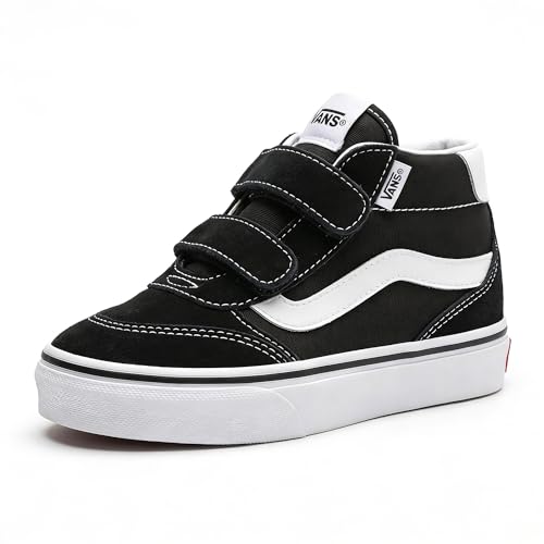 Vans Brooklyn Mid V Baskets Unisexes pour garçon Noir/Blanc Pointure 39, Noir/Blanc, 23.5 EU
