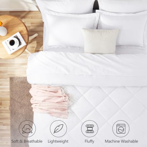 Image of CozyLux Full Size Comforter Sets White - 7 Pieces Bed in a Bag Full, Luxury Soft Bed Set for All Seasons, Bedding Set with Down Alternative Comforter, Sheets, Pillowcases & Shams