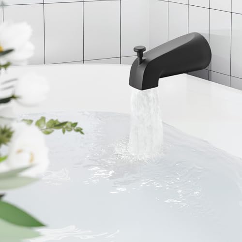 VEVOR Tub and Shower Faucet Set, Complete with 4.7-Inch Rainfall Shower Head and Bathtub Spout, 9-Setting Adjustable Spray, Single-Handle Tub Trim Kit with Brass Pressure Balancing Valve, Matte Black by VEVOR - Used condition - Image 2