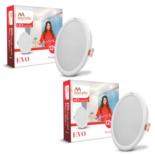 Image of Murphy EVO 12W RD LED Panel Light | 4500K Natural White| Recessed Ceiling Light | 1200 Lumens | 125mm Cutout | Shockproof PC Body | BIS Approved | 4kV Surge Protection | 2-Year Warranty | Pack of 2
