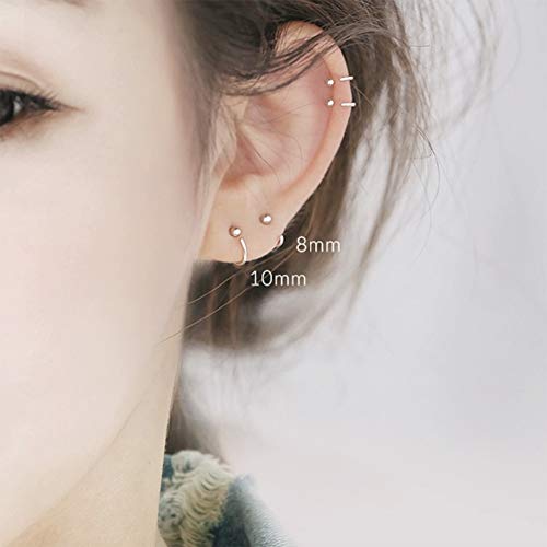 5pairs Mixed colors Ball Huggie Earrings hoop Cartilage Tragus Earrings 316L Stainless Steel Black Silver Gold Small Hoop Earrings2