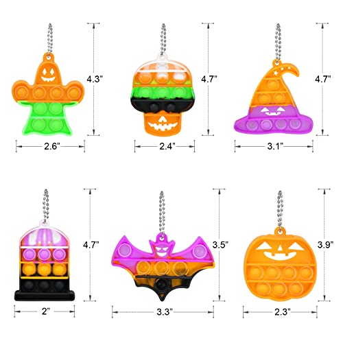 Halloween Party Favors - 24 Mini Pop Bubbles Bulk with Keychain for Kids — view 3