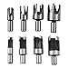 TINVHY 8-Pack Wood Hole Plug Cutter Set Carbon Steel Cutting Tools Cork Dowel Shank Drill Bit Knife for Woodworking Hole Saw Cutting 6MM 10MM 13MM 16MM (1/4 3/8 1/2 5/8)