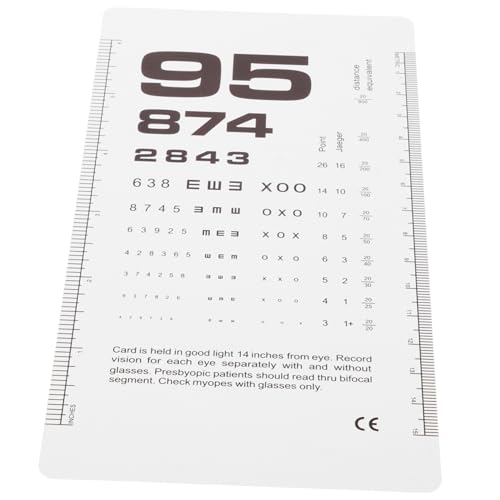 MUCKLILY Double-Sided Plastic Portable Vision Chart Easy to Read Eye Exam Chart for Wall Snellen Eyechart