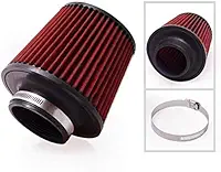 Filtro de Ar Cônico Esportivo 3" Fluxo Simples Epman - Preto e Vermelho
